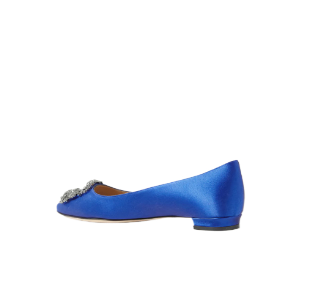 Hangisi jewel-embellished satin flat shoes