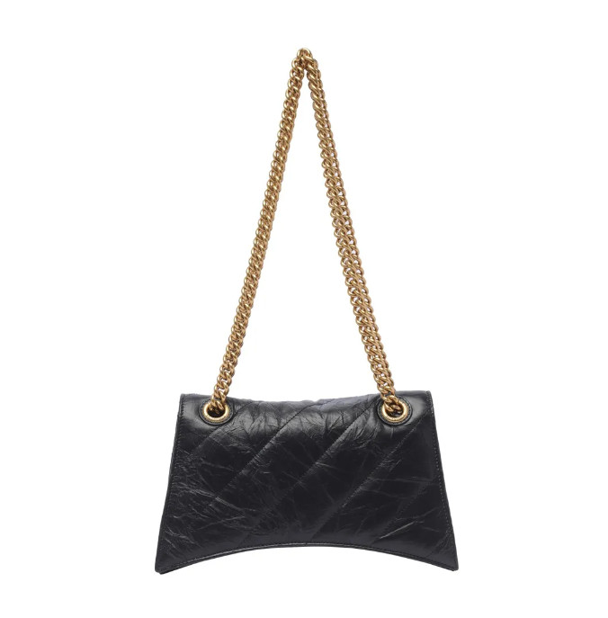 Crush quilted leather small shoulder bag