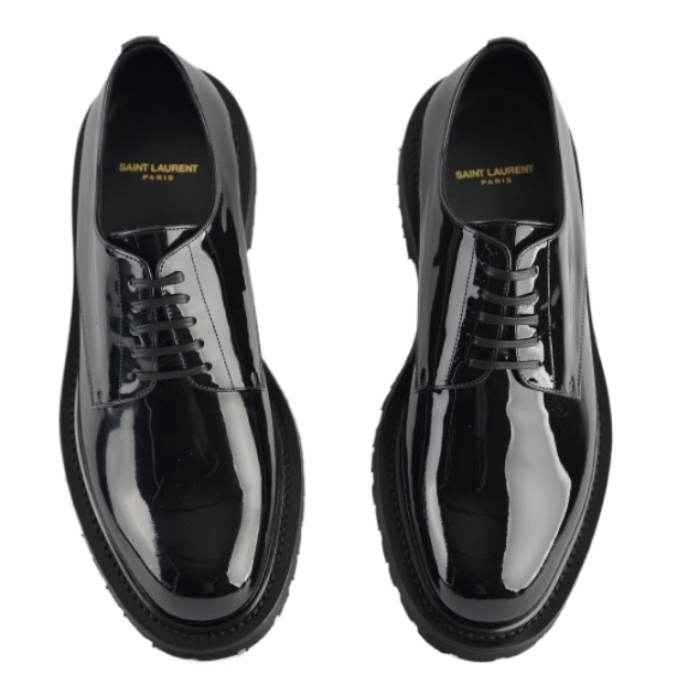 Patent Army Derby Shoes