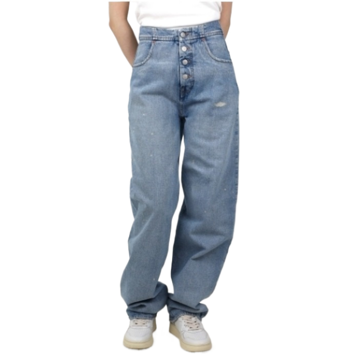 Loose fit denim trousers