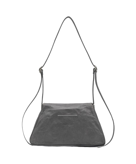 Medium Numeric One Out Leather Shoulder Bag - Black