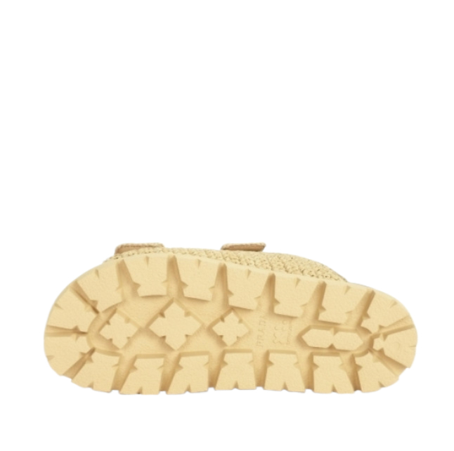 Raffia sandal slippers