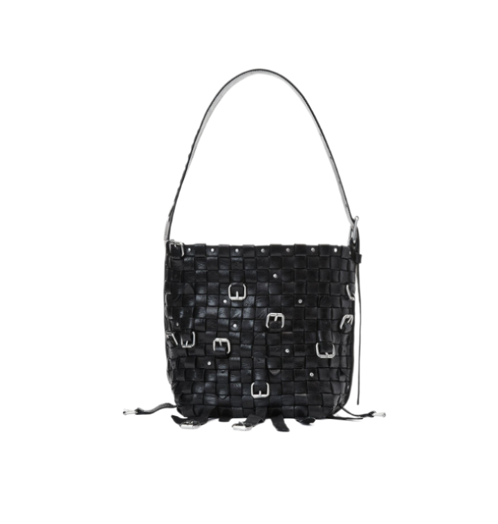 Crackle Rock Leather Medium Shoulder Bag