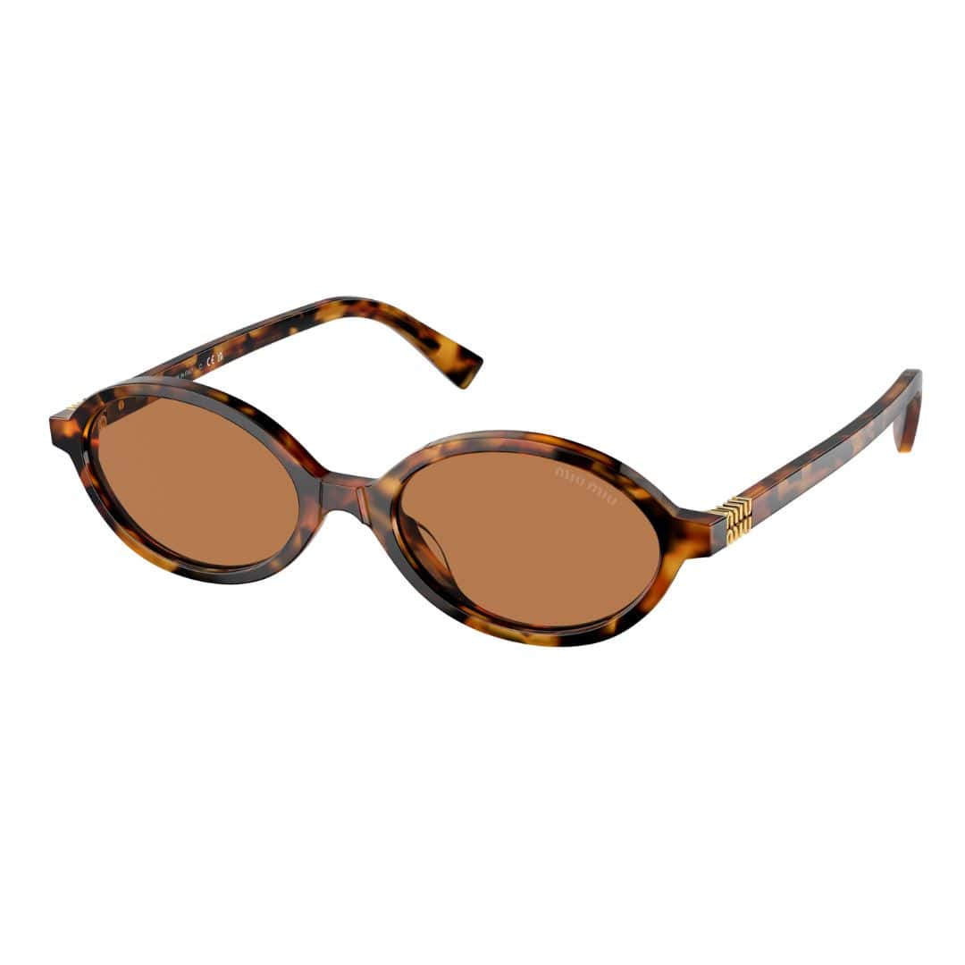 MIU MIU Logo Temple Havana Sunglasses