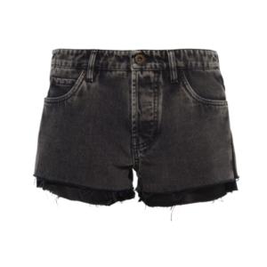 Back pocket logo low cut denim shorts