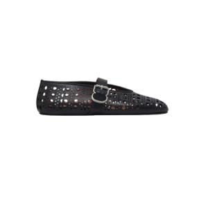 VIENNE Openwork Leather Flat Shoes