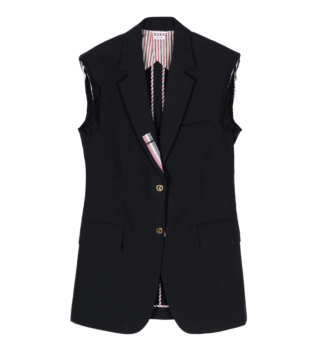 Super oversized sleeveless classic sports coat