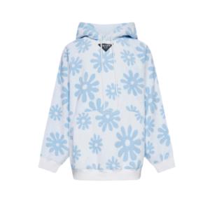 OVERSIZED FLORAL TERRYCLOTH HOODIE
