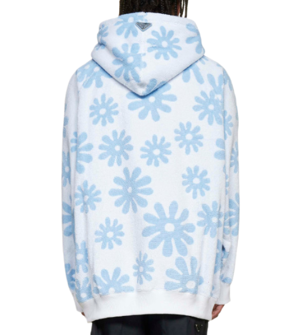 OVERSIZED FLORAL TERRYCLOTH HOODIE