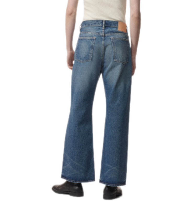 2021M loose fit denim pants - mid blue