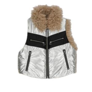 W Epia Foil Effect Vest - Silver