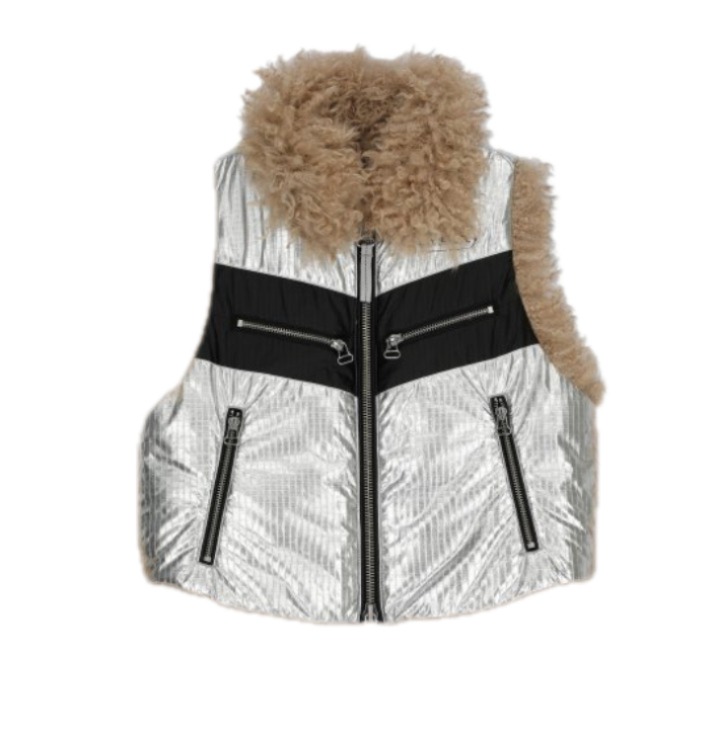 W Epia Foil Effect Vest - Silver