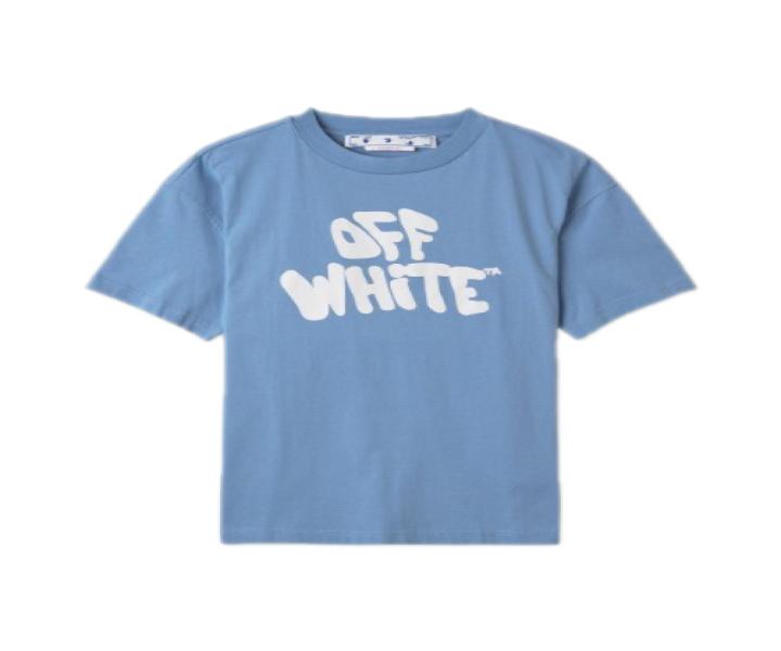 Graphic Logo Short Sleeve T-Shirt - Light Blue White