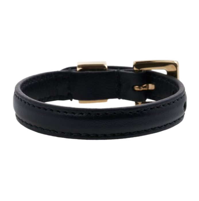 Logo Metal Leather Bracelet