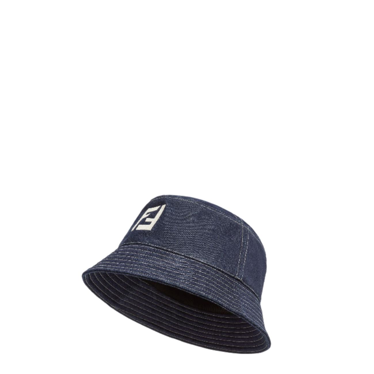 FF square denim bucket hat