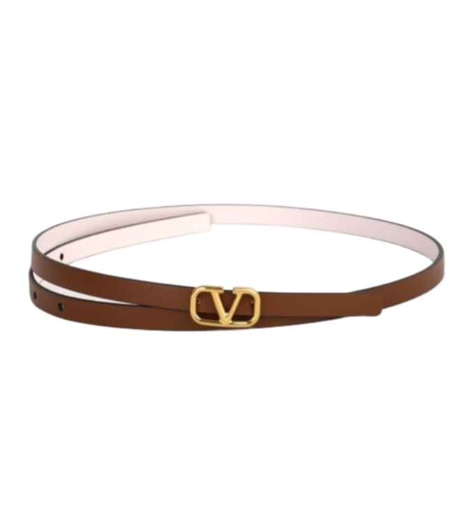 V logo signature reversible belt