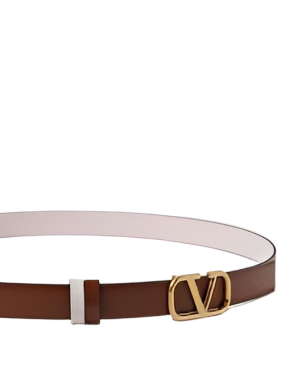 V logo signature reversible belt