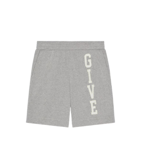 Cotton mesh logo shorts