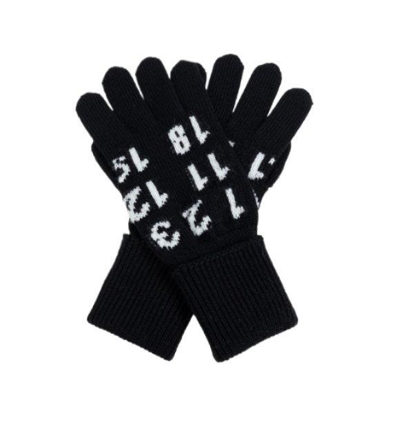 Numbered jacquard gloves