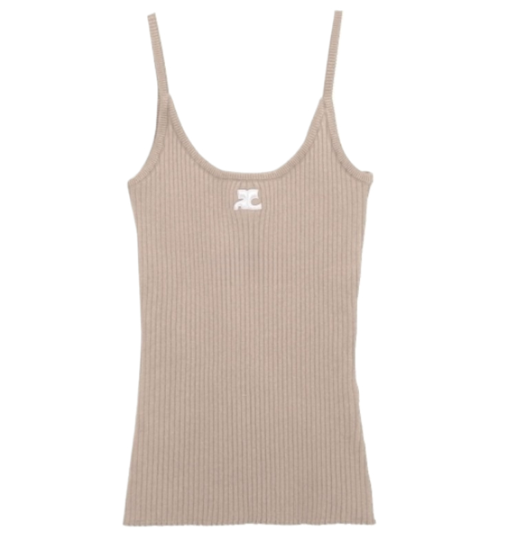 KNITTED TANK TOP REEDITION - Beige