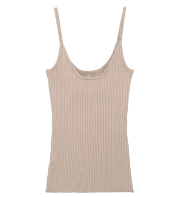 KNITTED TANK TOP REEDITION - Beige