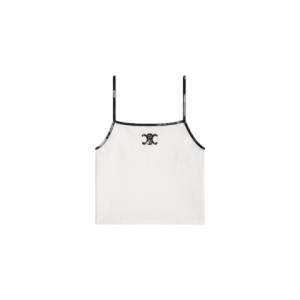 Cotton embroidered triomphe tank top