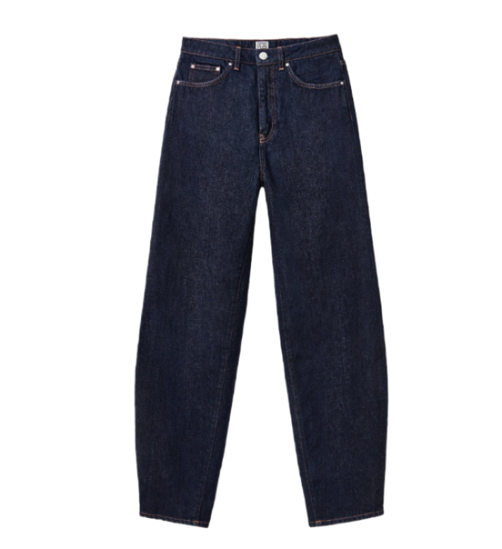 Barrel leg denim pants