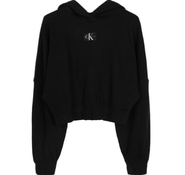 Black Monologo Hooded Sweatshirt