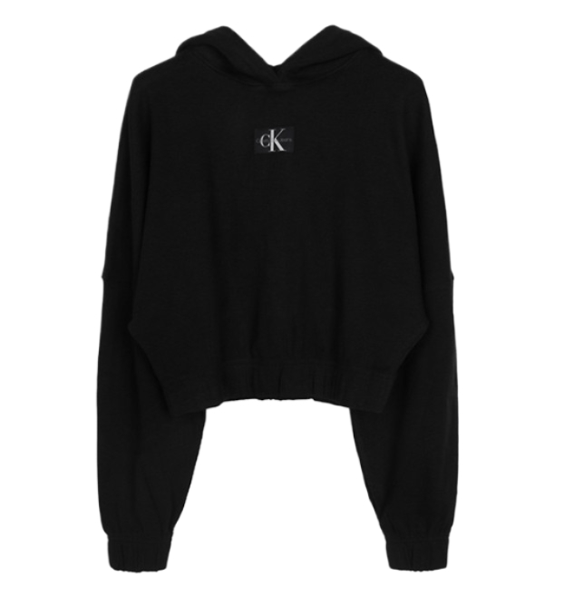 Black Monologo Hooded Sweatshirt