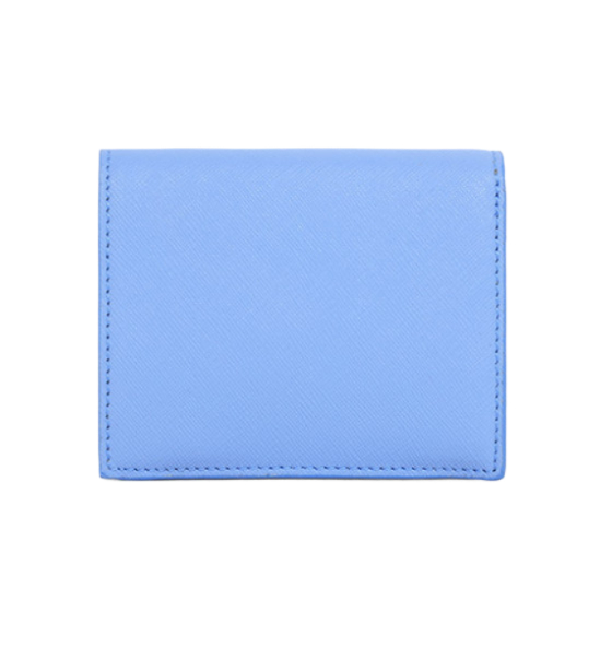 Light Blue ORB Saffiano Billfold Half Wallet 