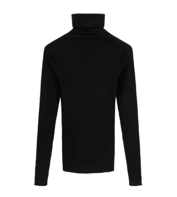 Black Monologo Roll Neck Knit T-shirt