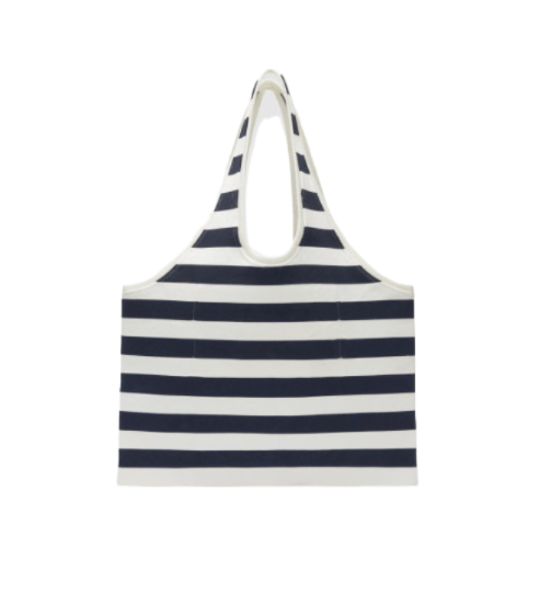 Logo Patch Stripe Tote Bag