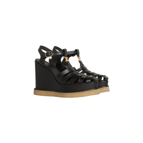 Manon Triope wedge sandals BLACK