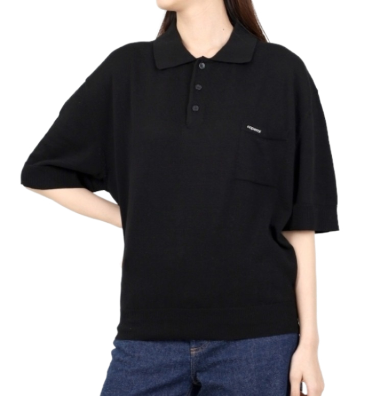 Knotted Short Sleeve Polo Jumper