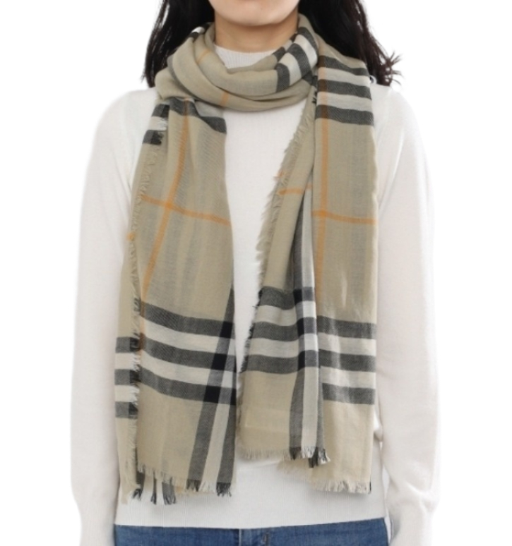 Check Wool Scarf