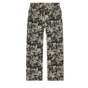 Floral Print Badge Crop Jeans