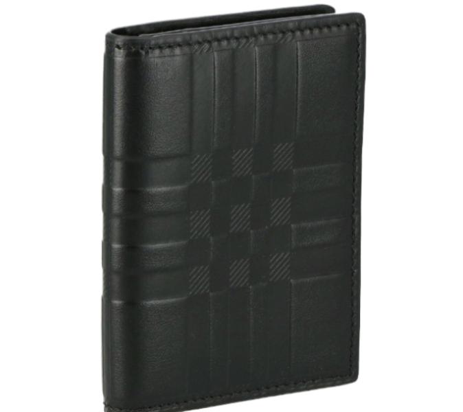 Embossed check calfskin wallet