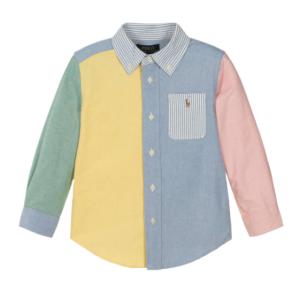 Color Block Pony Logo Embroidered Shirt