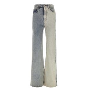 Two-tone denim jeans