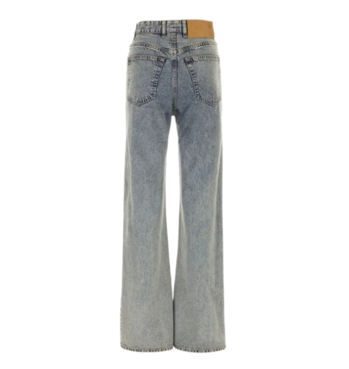 Two-tone denim jeans