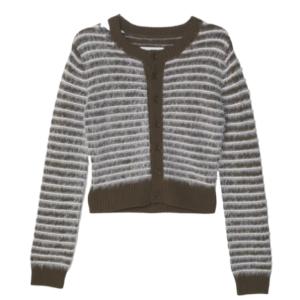 Striped wool cardigan