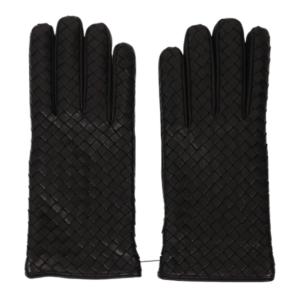 Intrecciato leather gloves