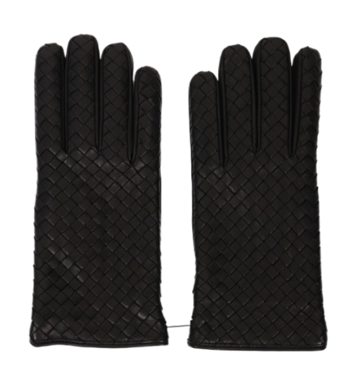 Intrecciato leather gloves