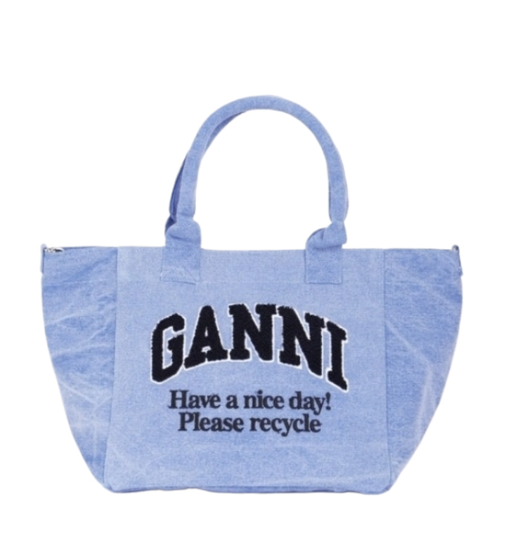 Washed Blue Small Shopper Bag