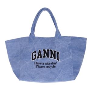 Blue Oversized Canvas Tote Bag