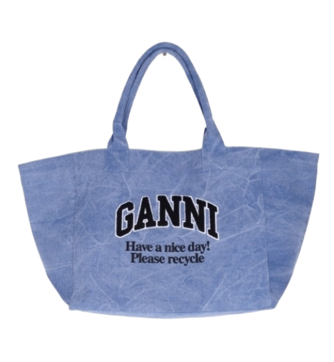 Blue Oversized Canvas Tote Bag