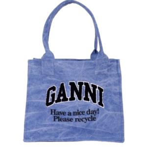 Washed Blue Large Canvas Tote Bag