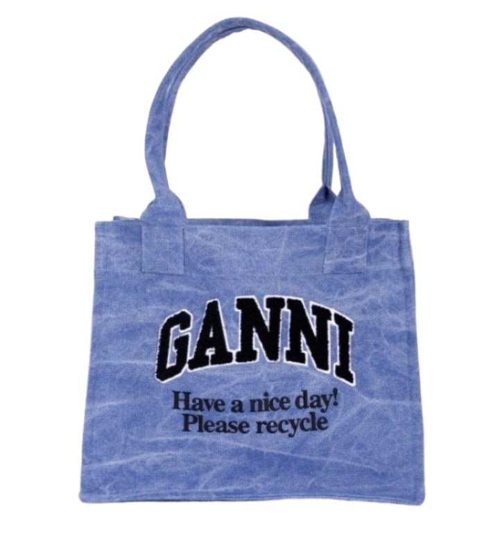 Washed Blue Large Canvas Tote Bag