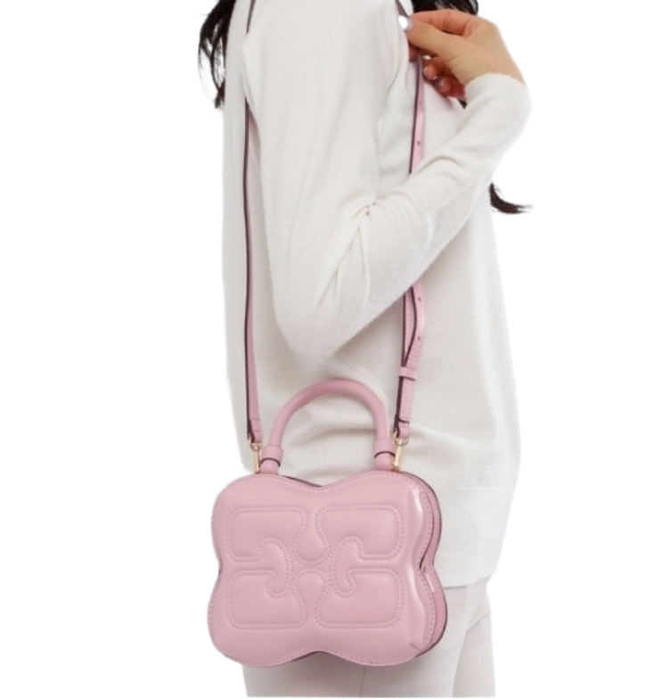 Pink small butterfly crossbody bag