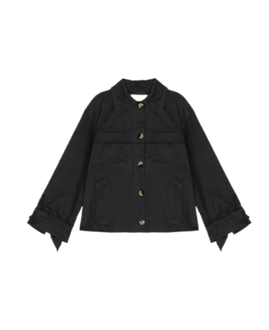 Black herringbone canvas jacket